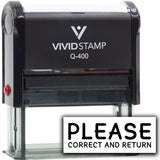 Vivid Stamp Please Correct and Return Self Inking Rubber Stamp