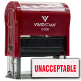 UNACCEPTABLE Self-Inking Office Rubber Stamp