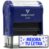 Vivid Stamp Mejora tu Letra Spanish School Self-Inking Rubber Stamps
