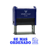 Vivid Stamp Se mas ordenado Spanish School Self-Inking Novelty Rubber Stamps