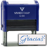 Gracias w/ Stars Self-Inking Office Rubber Stamp