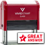 Vivid Stamp Great Answer Self Inking Rubber Stamp
