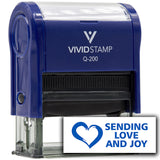 Vivid Stamp Sending Love and Joy Self Inking Rubber Stamp