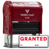 Vivid Stamp Granted By Date Self Inking Rubber Stamp