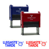 Vivid Stamp Llegaste Tarde Spanish School Self-Inking Rubber Stamps