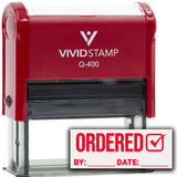 Ordered By Date (Order Complete) Self Inking Rubber Stamp