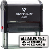 All Sales Final No Refunds No Exchanges (Vector) Self Inking Rubber Stamp