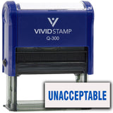 UNACCEPTABLE Self-Inking Office Rubber Stamp