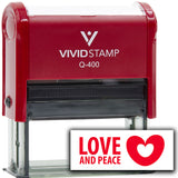 Vivid Stamp Love and Peace Self Inking Rubber Stamp