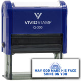 Vivid Stamp May God Make His Face Shine On You Self Inking Rubber Stamp