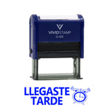 Vivid Stamp Llegaste Tarde Spanish School Self-Inking Rubber Stamps