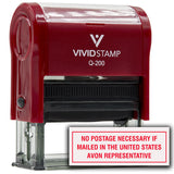 No Postage Necessary If Mailed In The United States Avon Representative Self Inking Rubber Stamp