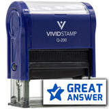 Vivid Stamp Great Answer Self Inking Rubber Stamp