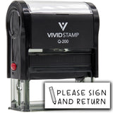 Vivid Stamp Please Sign and Return Stamps For Grading Self-Inking Rubber Stamps