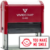 Vivid Stamp You Make Me Smile Self Inking Rubber Stamp