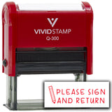 Vivid Stamp Please Sign and Return Stamps For Grading Self-Inking Rubber Stamps