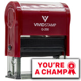 Vivid Stamp You?re a Champ Teacher Feedback Self-Inking Rubber Stamps