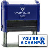 Vivid Stamp You?re a Champ Teacher Feedback Self-Inking Rubber Stamps