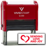 Vivid Stamp Sending Love and Joy Self Inking Rubber Stamp