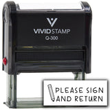 Vivid Stamp Please Sign and Return Stamps For Grading Self-Inking Rubber Stamps