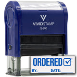 Ordered By Date (Order Complete) Self Inking Rubber Stamp