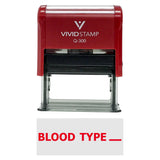 Vivid Stamp Blood Type (space) Medical Self-Inking Rubber Stamps