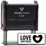 Vivid Stamp Love and Peace Self Inking Rubber Stamp