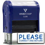 Vivid Stamp Please Correct and Return Self Inking Rubber Stamp