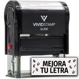 Vivid Stamp Mejora tu Letra Spanish School Self-Inking Rubber Stamps