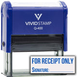 For Receipt Only with Signature and Date Line Self Inking Rubber Stamp