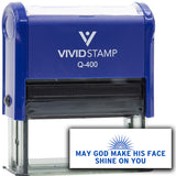 Vivid Stamp May God Make His Face Shine On You Self Inking Rubber Stamp