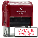 Vivid Stamp Fantastic Work Self Inking Rubber Stamp