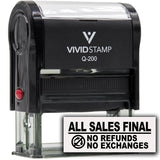 All Sales Final No Refunds No Exchanges (Vector) Self Inking Rubber Stamp