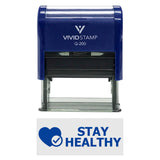 Vivid Stamp Stay Healthy Medical Self-Inking Rubber Stamps