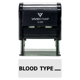 Vivid Stamp Blood Type (space) Medical Self-Inking Rubber Stamps