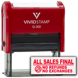 All Sales Final No Refunds No Exchanges (Vector) Self Inking Rubber Stamp