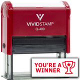 Vivid Stamp You?re a Winner Teacher Feedback Self-Inking Rubber Stamps