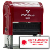 Vivid Stamp May the Lord repay you for what you have done Self Inking Rubber Stamp