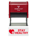 Vivid Stamp Stay Healthy Medical Self-Inking Rubber Stamps