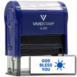 Vivid Stamp God Bless You Self Inking Rubber Stamp