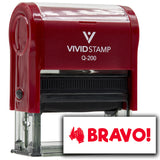 Vivid Stamp Bravo! Teacher Feedback Self-Inking Rubber Stamps