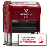 Vivid Stamp Sending prayers, hope, and love in your direction Self Inking Rubber Stamp