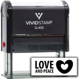 Vivid Stamp Love and Peace Self Inking Rubber Stamp