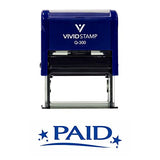 PAID w/Stars Self Inking Rubber Stamp