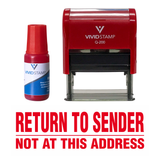 Return to Sender Not at this Address Self Inking Rubber Stamp Combo with Refill