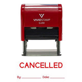 Cancelled By Date Self Inking Rubber Stamp