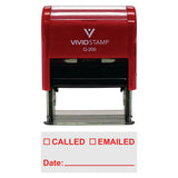 Called Emailed With Date Line Self-Inking Office Rubber Stamp