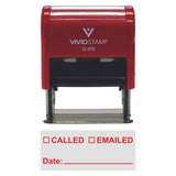 Called Emailed With Date Line Self-Inking Office Rubber Stamp