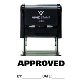 APPROVED w/ By Date Line Self-Inking Office Rubber Stamp