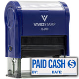 Paid Cash With Date Line (Dollar Sign) Self Inking Rubber Stamp